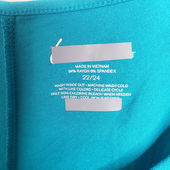 Lane Bryant Top Banded Waist Turquoise Women's Plus Size 22/24 NWOT - Picture 5 of 10